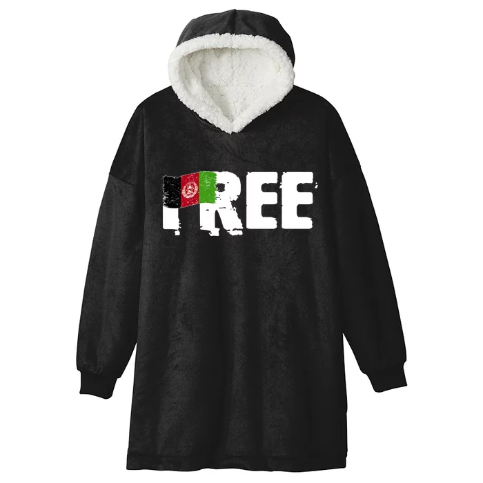 Free Afghanistan Distressed Flag Hooded Wearable Blanket