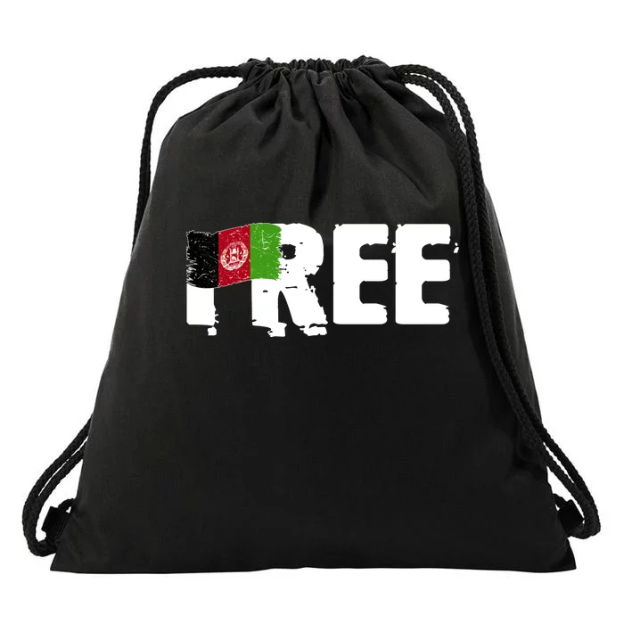 Free Afghanistan Distressed Flag Drawstring Bag