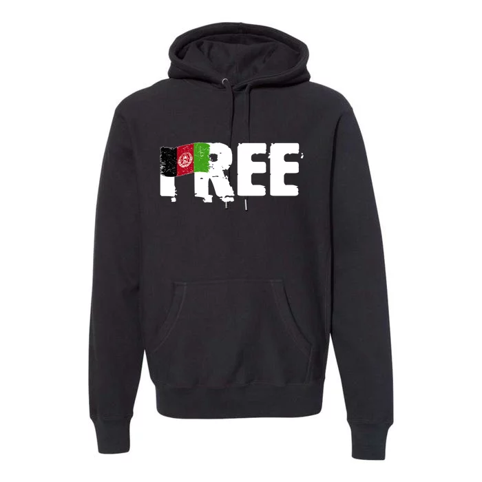 Free Afghanistan Distressed Flag Premium Hoodie