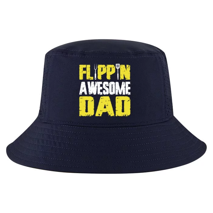 Flippin Awesome Dad Quote Barbecue Chef Dad Gift Cool Comfort Performance Bucket Hat