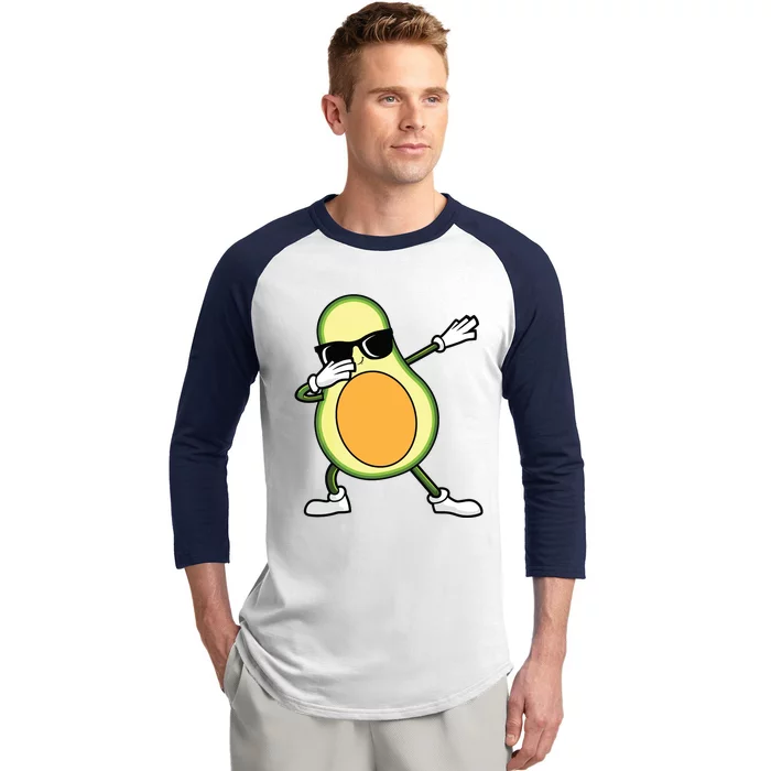 Funny Avocado Design For Womenc Baseball Sleeve Shirt