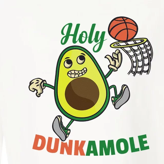 Funny Avocado Dunk Basketball Player Cropped Pullover Crew