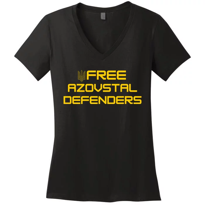 Free Azovstal Defenders Women's V-Neck T-Shirt