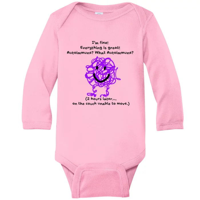 Fun Autoimmune Do Too Much Baby Long Sleeve Bodysuit