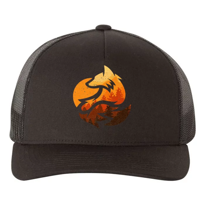 Fox Animal Design Gifts With Nature Trees Hunting Yupoong Adult 5-Panel Trucker Hat