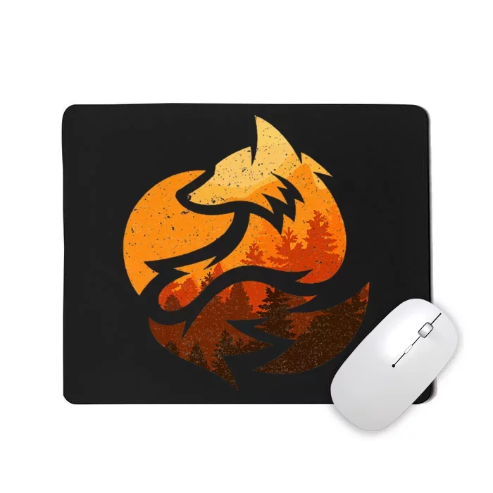 Fox Animal Design Gifts With Nature Trees Hunting Mousepad