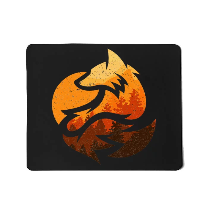 Fox Animal Design Gifts With Nature Trees Hunting Mousepad