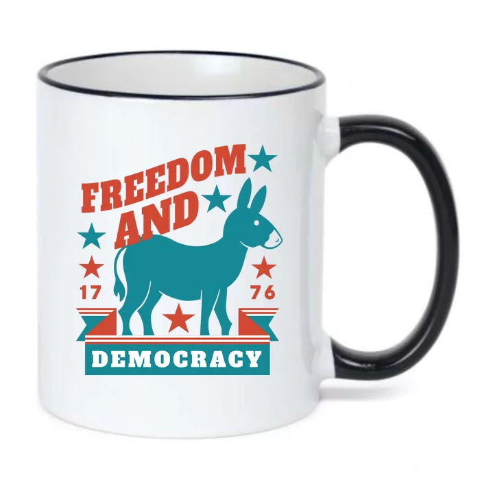 Freedom And Democracy Political Democrat Black Color Changing Mug