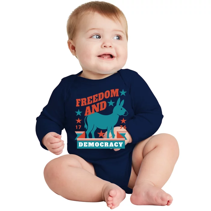 Freedom And Democracy Political Democrat Baby Long Sleeve Bodysuit