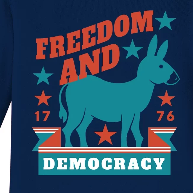 Freedom And Democracy Political Democrat Baby Long Sleeve Bodysuit