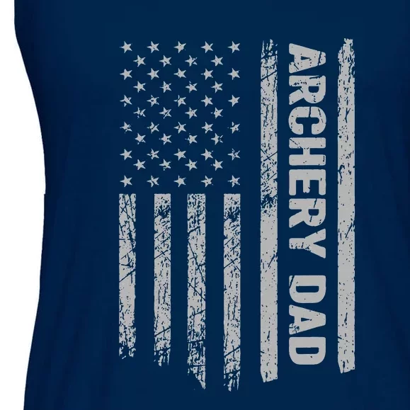 Funny Archery Dad America US Flag Patriot Vintage Gift Ladies Essential Flowy Tank