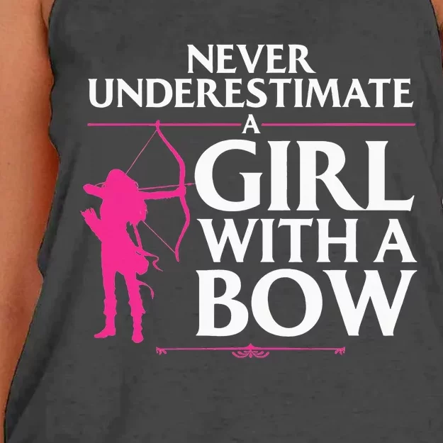 Funny Archery Design For Women Bowhunter Shooting Fans Women's Knotted Racerback Tank