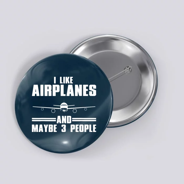 Funny Airplane Design For Men Women Aviation Aviator Pilot Button