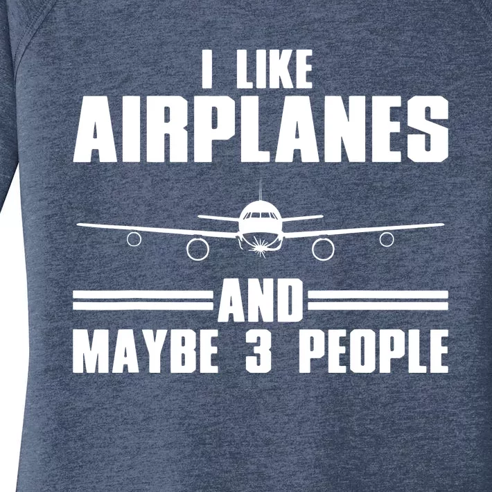 Funny Airplane Design For Men Women Aviation Aviator Pilot Women's Perfect Tri Tunic Long Sleeve Shirt