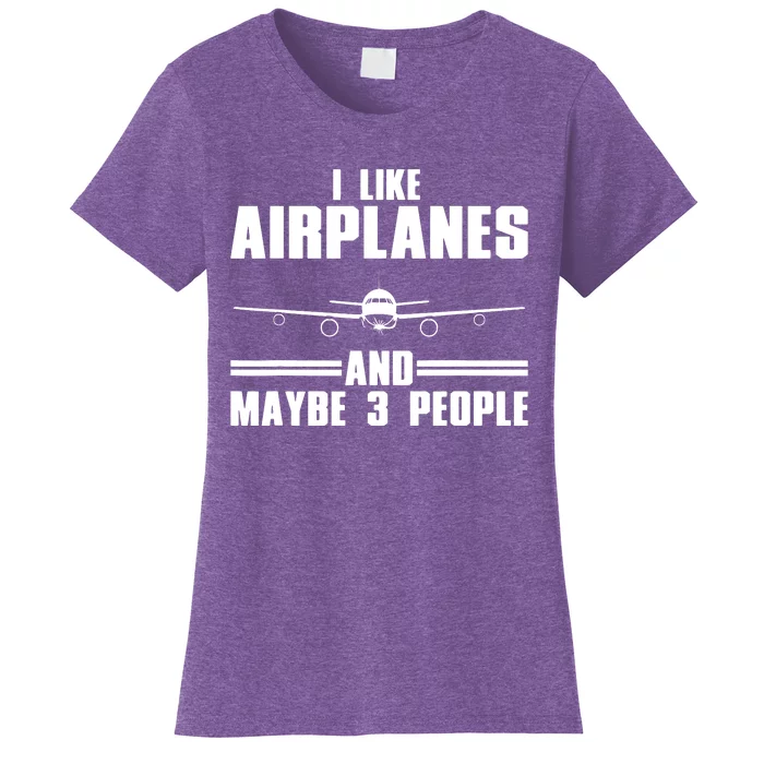 Funny Airplane Design For Men Women Aviation Aviator Pilot Women's T-Shirt