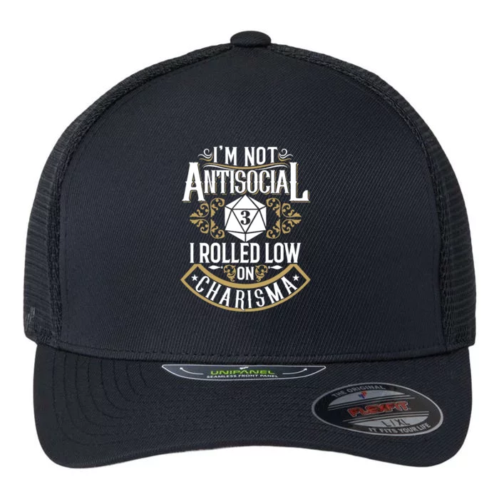 Funny Antisocial Design, Funny Nerdy Gamer Design, Sarcastic Flexfit Unipanel Trucker Cap