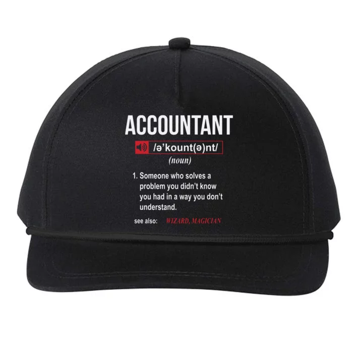 Funny Accountant Definition See Also Wizard Snapback Five-Panel Rope Hat