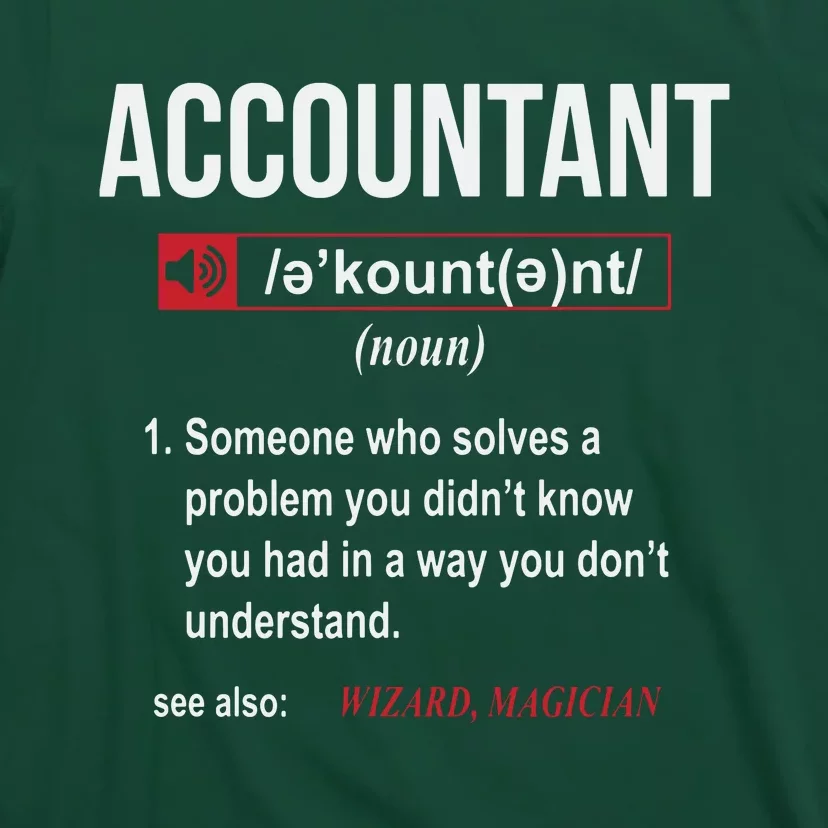 Funny Accountant Definition See Also Wizard T-Shirt