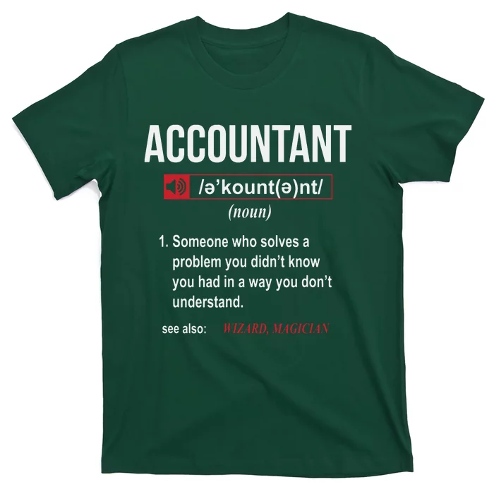 Funny Accountant Definition See Also Wizard T-Shirt