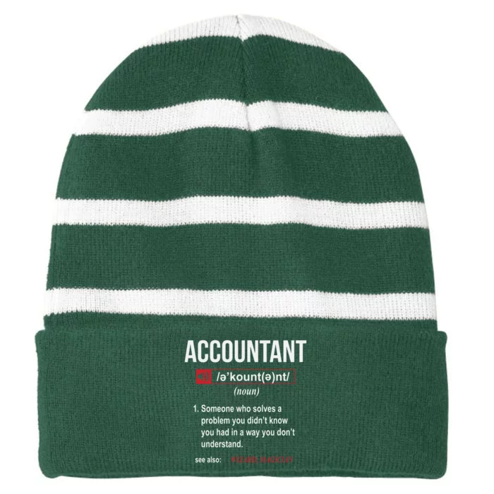 Funny Accountant Definition See Also Wizard Striped Beanie with Solid Band