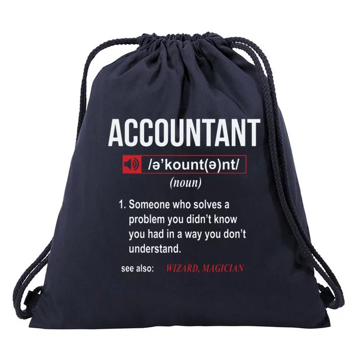 Funny Accountant Definition See Also Wizard Drawstring Bag