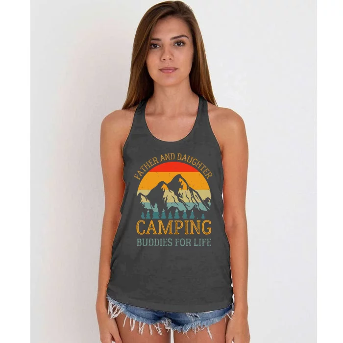 Father And Daughter Camping Buddies For Life Gift For Dad Women's Knotted Racerback Tank