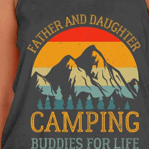 Father And Daughter Camping Buddies For Life Gift For Dad Women's Knotted Racerback Tank