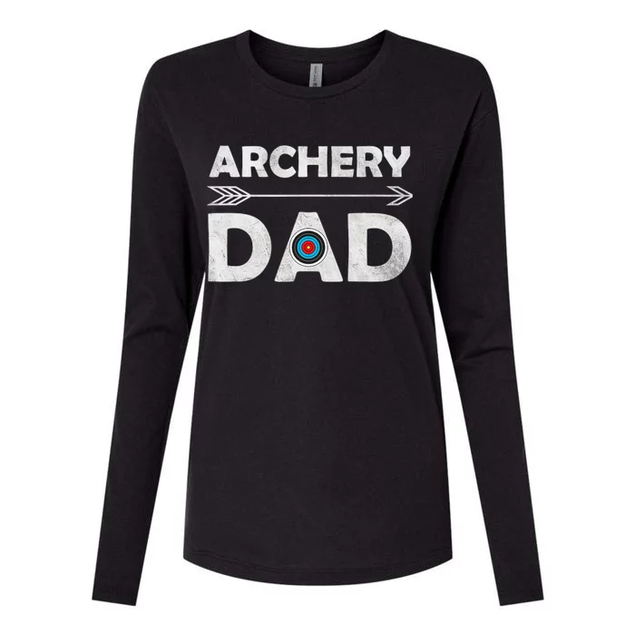 Family Archery Dad Arrow Target Team Photo Gift Womens Cotton Relaxed Long Sleeve T-Shirt