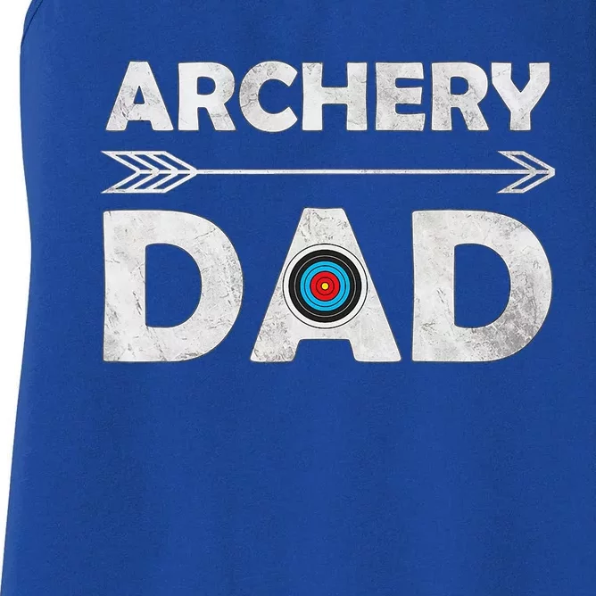 Family Archery Dad Arrow Target Team Photo Gift Women's Racerback Tank