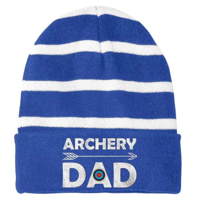 Family Archery Dad Arrow Target Team Photo Gift Striped Beanie with Solid Band