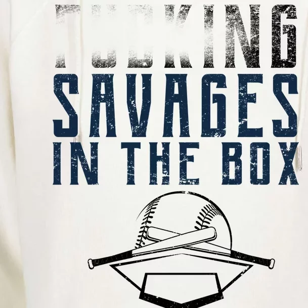 Faded F'n Savages In The Box Baseball Womens Funnel Neck Pullover Hood