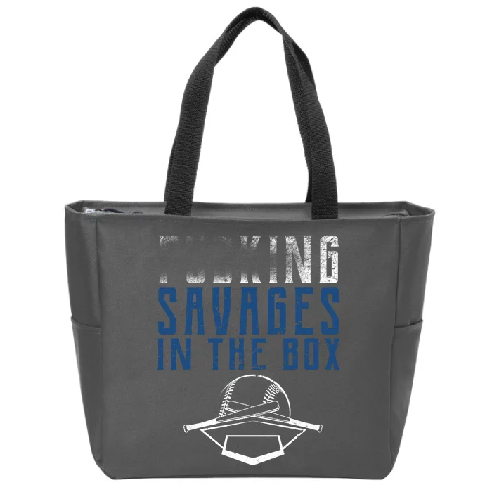 Faded F'n Savages In The Box Baseball Zip Tote Bag