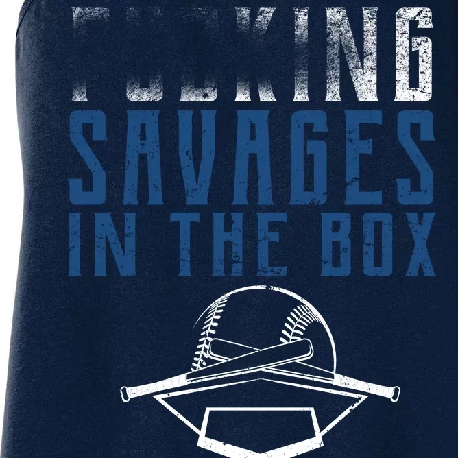 Faded F'n Savages In The Box Baseball Women's Racerback Tank