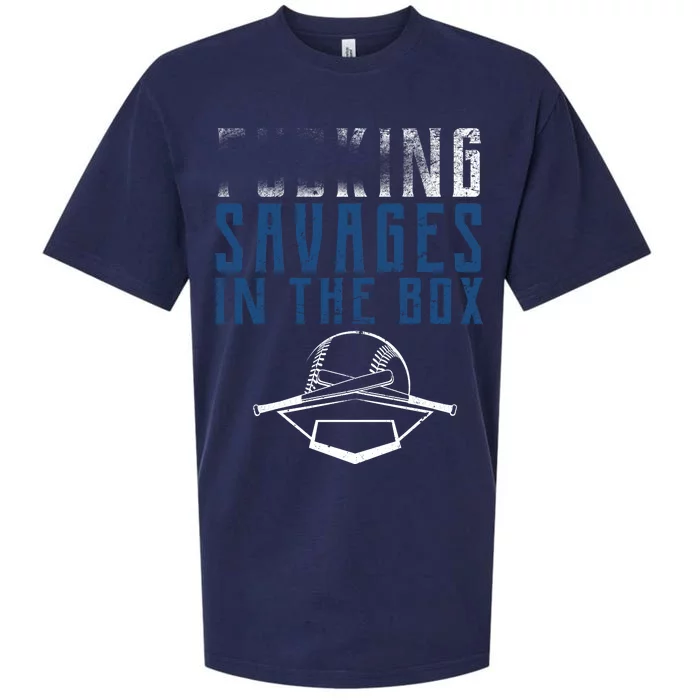 Faded F'n Savages In The Box Baseball Sueded Cloud Jersey T-Shirt