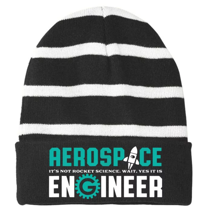 Funny Aerospace Engineer Rocket Science Engineering Striped Beanie with Solid Band