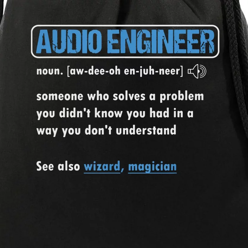 Funny Audio Engineer Definition Sound Technician Engineer Drawstring Bag