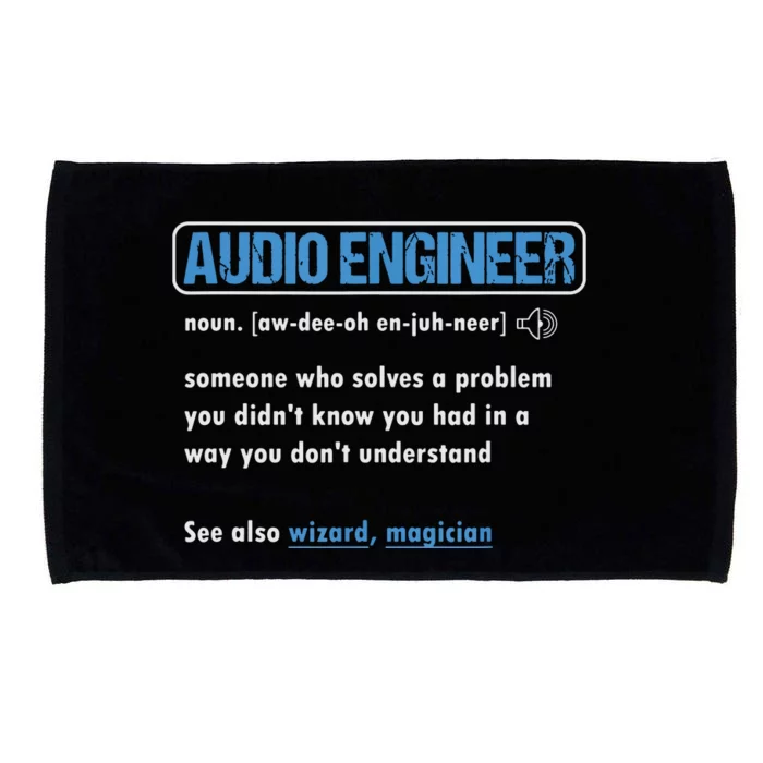 Funny Audio Engineer Definition Sound Technician Engineer Microfiber Hand Towel