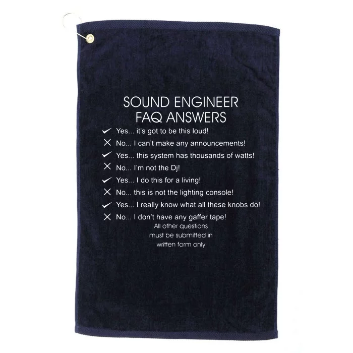 Funny Audio Engineer Definition Sound Technician Guy Gift Platinum Collection Golf Towel