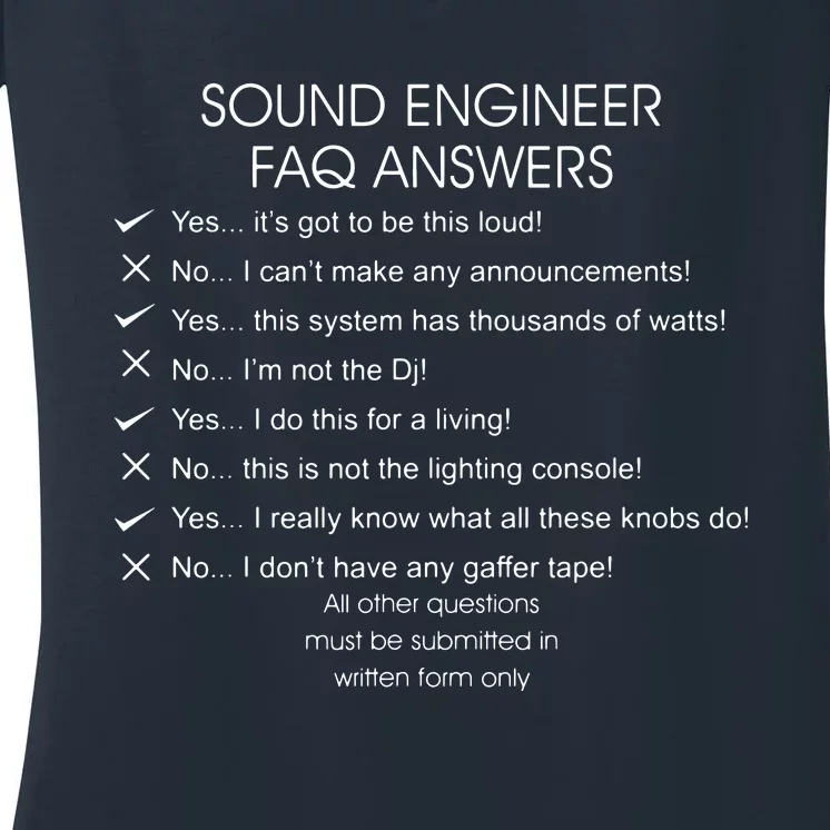 Funny Audio Engineer Definition Sound Technician Guy Gift Women's V-Neck T-Shirt