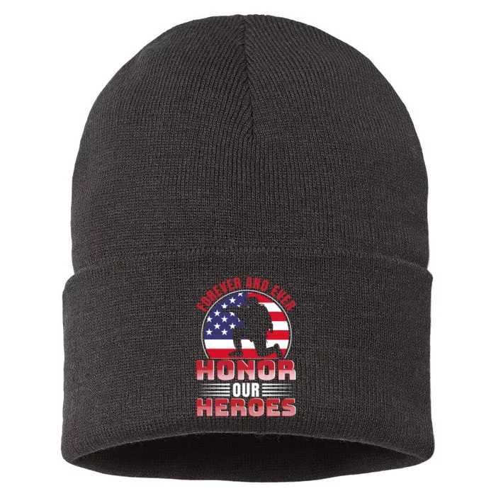 FOREVER AND EVER HONOR OUR HEROES Sustainable Knit Beanie