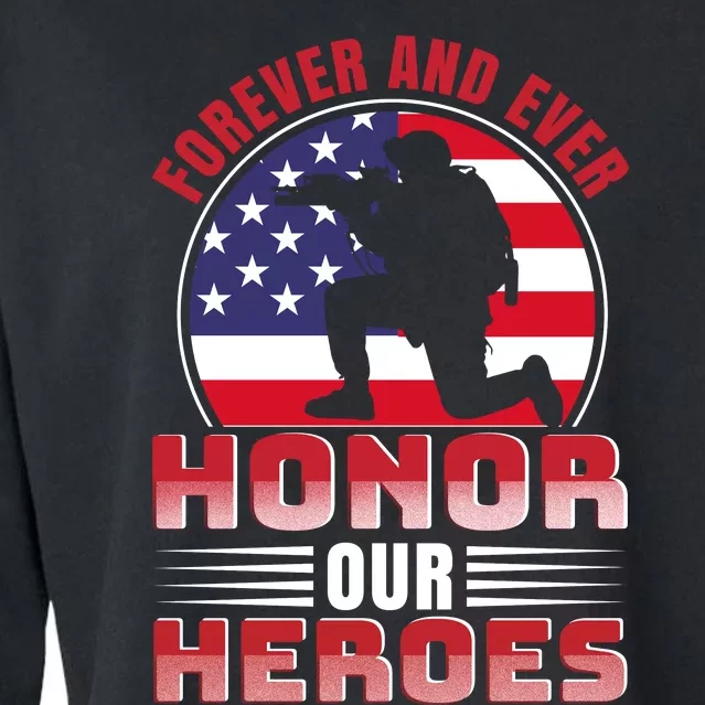 FOREVER AND EVER HONOR OUR HEROES Cropped Pullover Crew