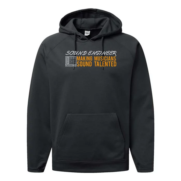 Funny Audio Engineer Sound Technician Guy Gift Performance Fleece Hoodie