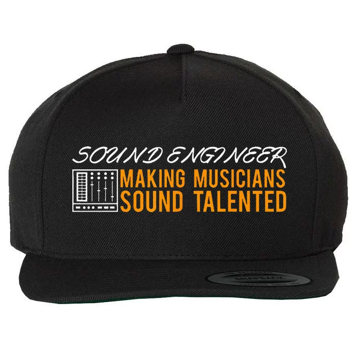 Funny Audio Engineer Sound Technician Guy Gift Wool Snapback Cap