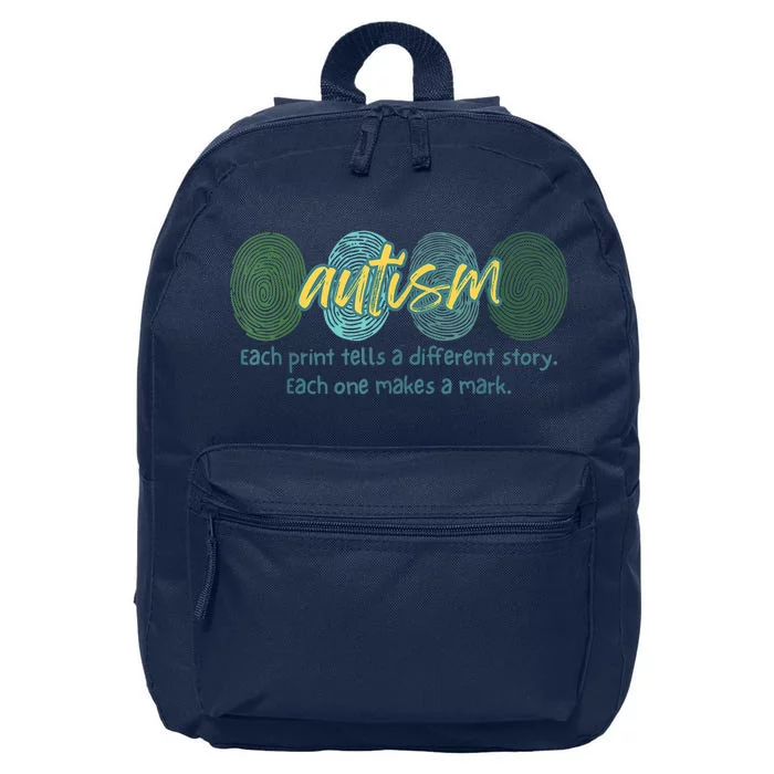 Fingerprint Autism Each Print Tells A Different Story 16 in Basic Backpack