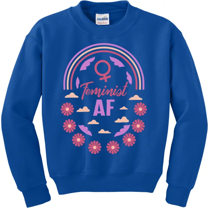 Feminist Af Empowert Support Power Support She Gift Kids Sweatshirt