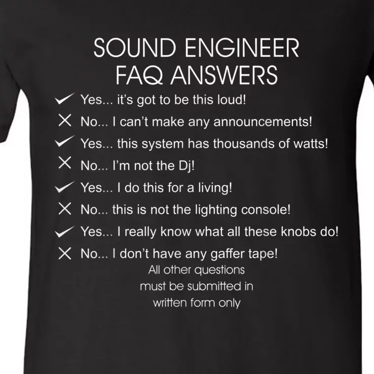 Funny Audio Engineer Definition Sound Technician Guy Gift V-Neck T-Shirt