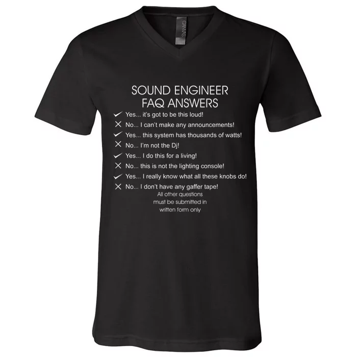 Funny Audio Engineer Definition Sound Technician Guy Gift V-Neck T-Shirt