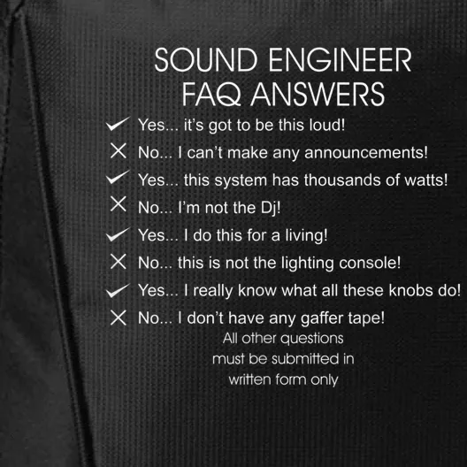 Funny Audio Engineer Definition Sound Technician Guy Gift City Backpack