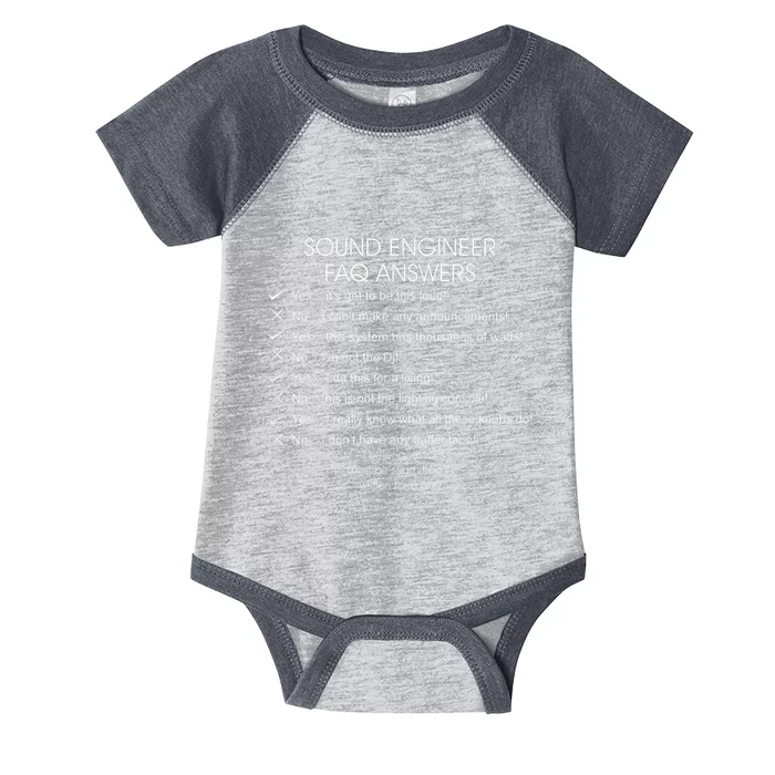 Funny Audio Engineer Definition Sound Technician Guy Gift Infant Baby Jersey Bodysuit