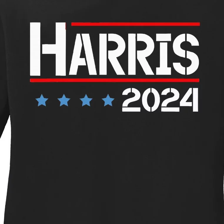 Funny America Election Vote Kamala Harris 2024 President 47 Ladies Long Sleeve Shirt